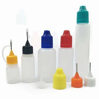 10 ml plastist PE pehme vedelikupudel nõelaotstega