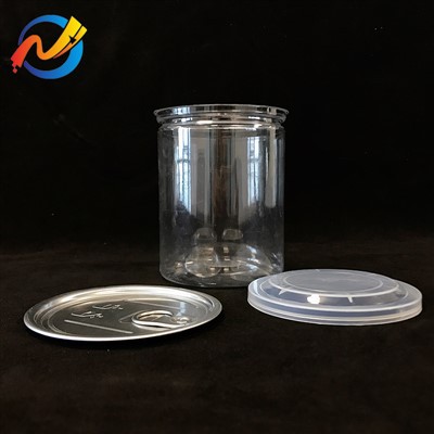 Tehasehinnaga BPA toidukvaliteediga Can Pet plastpurk kergesti avatava plastmahutiga